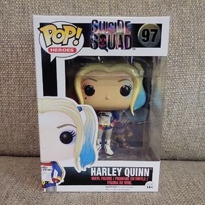 Funko Pop Harley Quinn with Blue and Red Accents